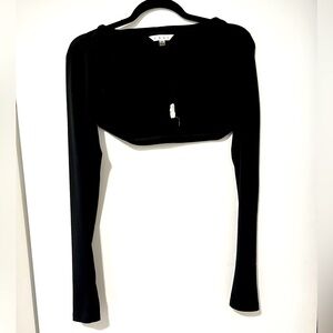 Shrug, cutout sleeves top, Cabi sleeves only top, with thumb holes, size M